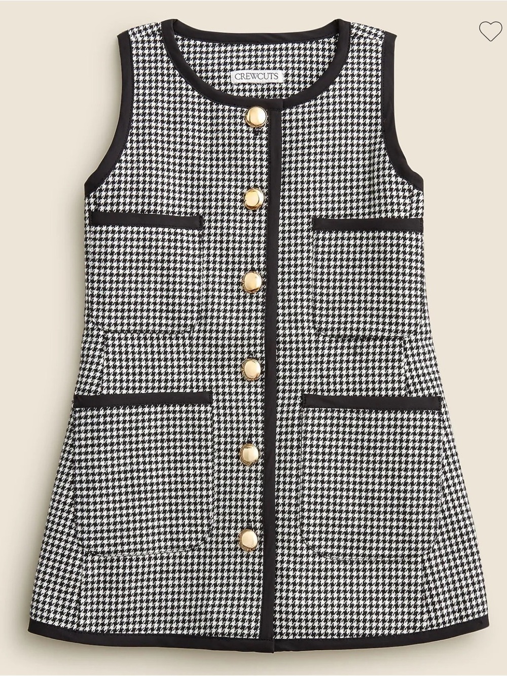 Crewcuts Girls' patch-pocket dress in houndstooth • size 10 • CC149